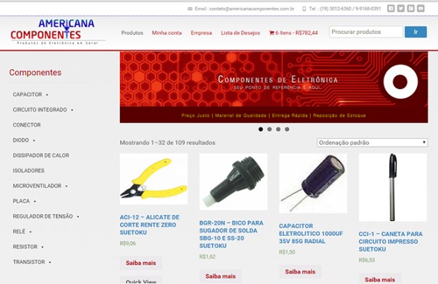 Loja virtual e-commerce Americana Componentes